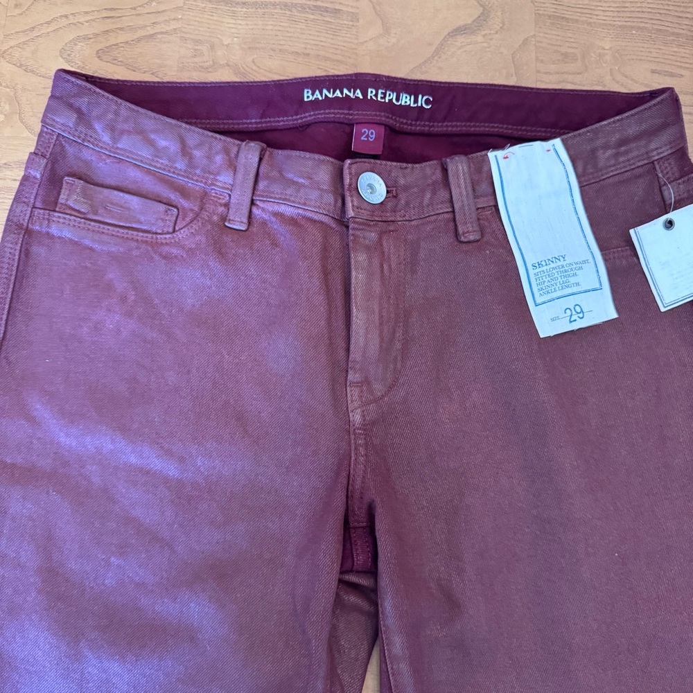 Banana Republic Denim Women's Size 29 Skinny Jeans Stretch ankle length‎ maroon - Picture 8 of 10